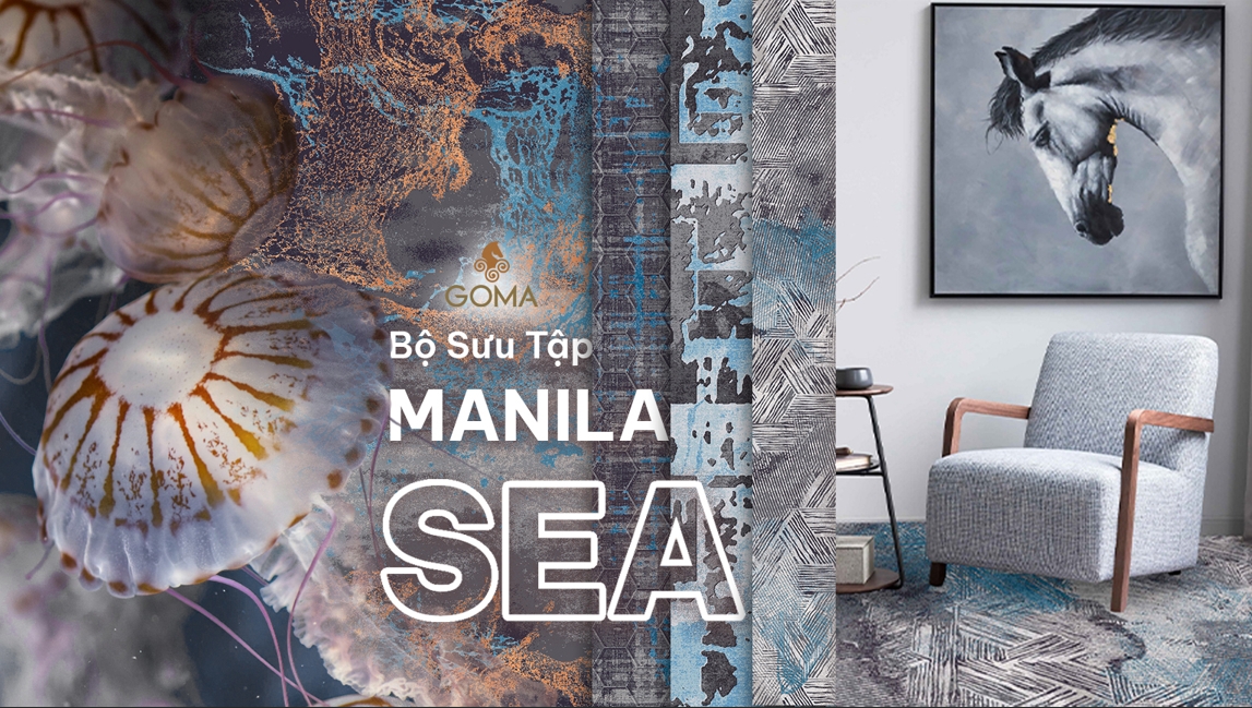 Mã Thảm Sea Trong Bộ Sưu Tập Manila – Khi Sắc Xanh Trở Thành Nghệ Thuật Kiến Tạo Không Gian